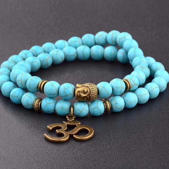 Unisex onyx, lava stone, wood or tigers eye Mala bracelet - Picture 2 of 12